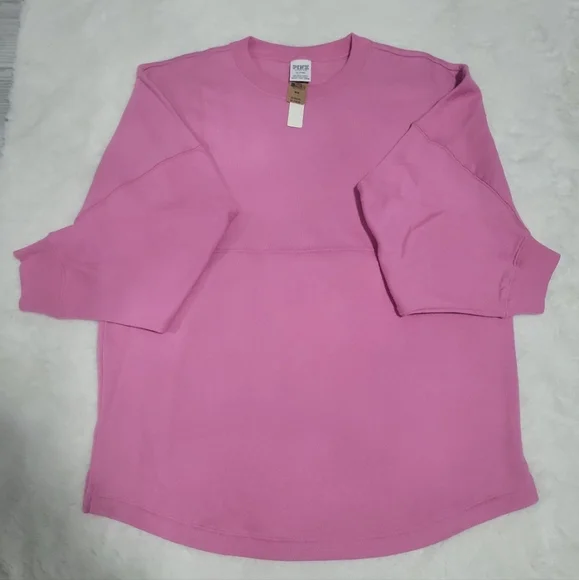 VS PINK Varsity Crewneck Sweatshirt with Glitter Logo - Picture 9 of 9